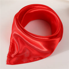 Small Square Satin Scarf Solid Casual Neckerchief Head Wrap Hair Accessories