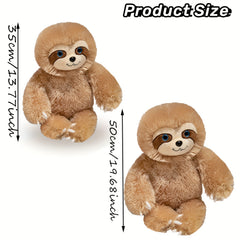 Large Soft Brown Sloth Plush Toy Stuffed Animal - Home Decor