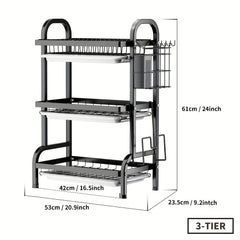 3 Tier Dish Drying Rack with Cutlery Holder