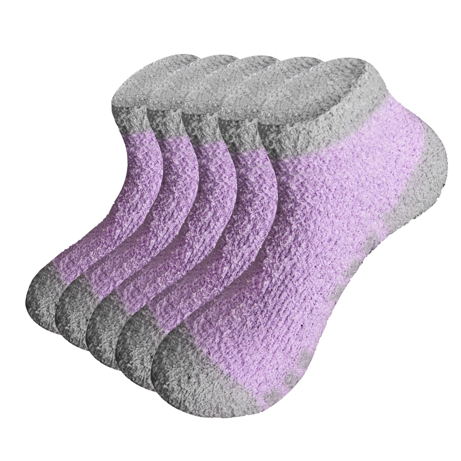 5 Pairs Colorblock Plush Ankle Socks Soft & Comfy Women's Stockings