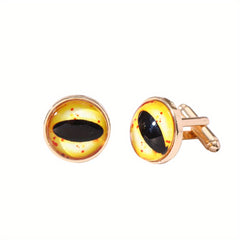 Crystal Glass Cat Eye Eyelet Cufflinks High-End Shirt Buckle