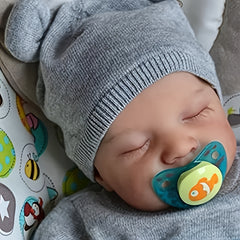 Handsome Reborn Doll Full Body Vinyl Washable & Painted with Painted Hair