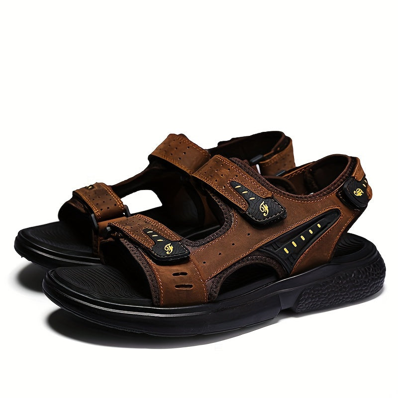 Men's Open Toe Strap Sandals Hook Loop Fastener Anti Skid Soft Sole