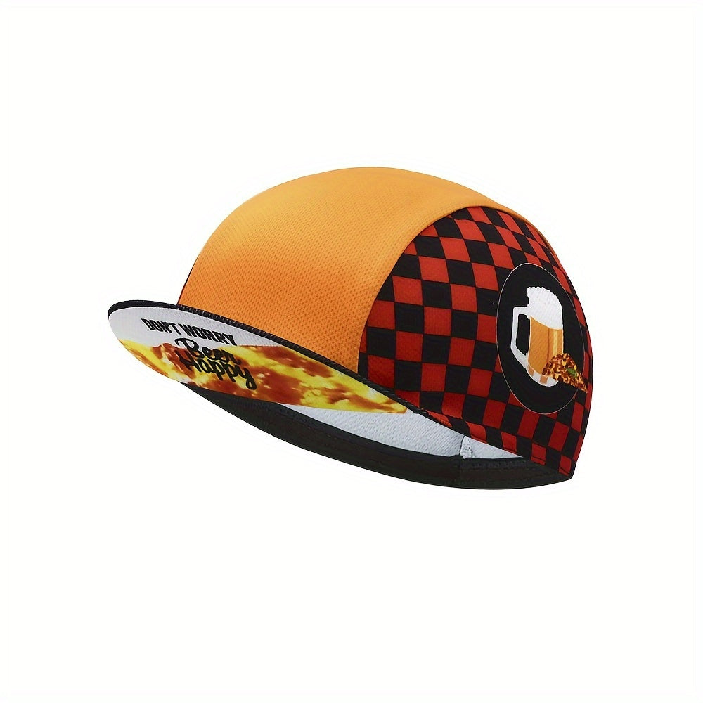 Beer Pattern Retro Cycling Cap Vintage Breathable Bicycle Anti Sweat Cap