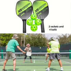 Wooden Pickleball Racket Set with Balls for Outdoor Sports