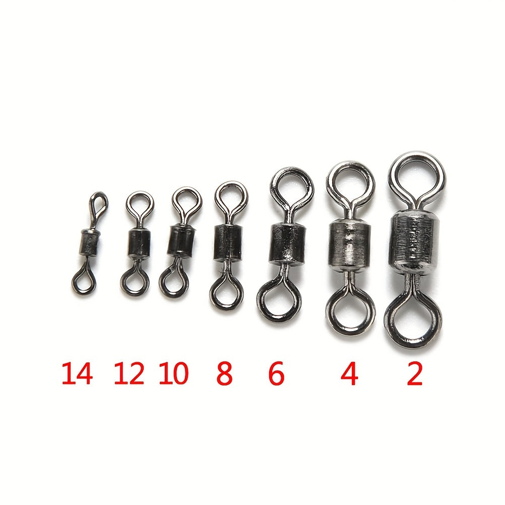 100pcs 8 Shaped Swivel Ring Fishing Barrel Line Hook Connector