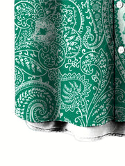 Paisley Pattern Men's Short Sleeve Shirt For Summer