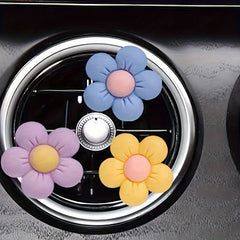 3pcs Small Flowers Scented Decoration Clip For Car Air Outlet