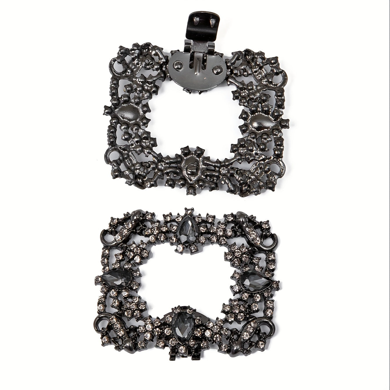 2pcs Square Shoe Clips Detachable Shoe Buckles For Wedding High Heels