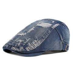 Vintage Denim Beret Wash Unisex Newsboy Hats Flat Driving Berets Hat