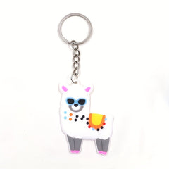 Alpaca Keychain Cartoon Animal PVC Key Ring Purse Bag Backpack Charm