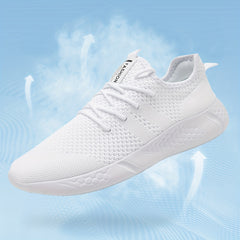 Mesh Lace Up Flat Shoes Thick Sole Running Sports Footwear