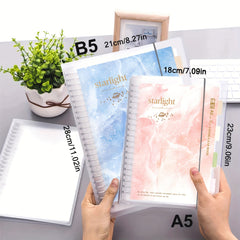 A5 B5 54 Sheets PP Multicolor Coil Loose leaf Notebook