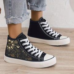 Mysterious Planet Plush Lined Thermal Chunky Canvas Sneakers