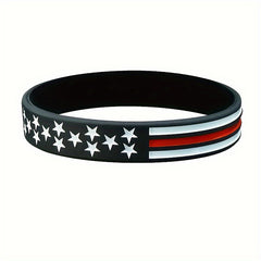 Silicone American Flag Wristband Bracelet Patriotic