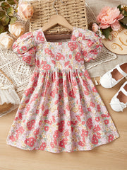 Toddler Girls Floral Princess Dress For Party Kids Summer Clothes