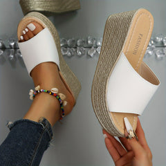Women's Platform Wedge Slippers Open Toe Non-slip Slides