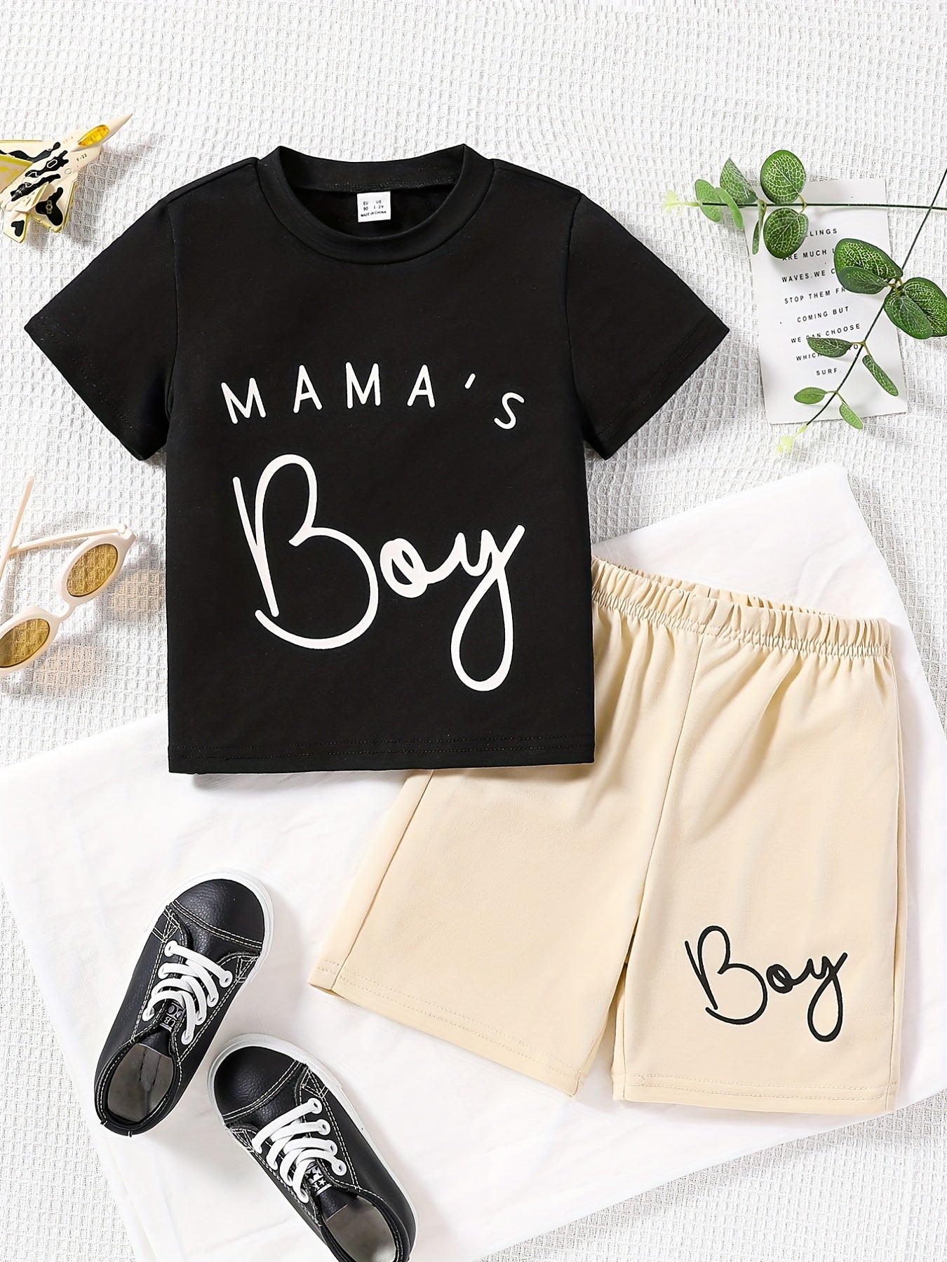 2pcs Mama's Boy T-shirt & Shorts Summer Set for Boys