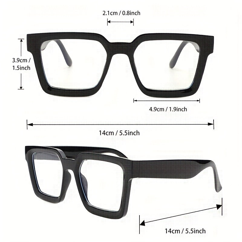 2pcs Men's Decorative Glasses Set