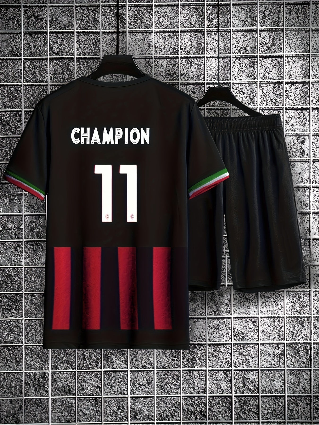 Men's No. 11 Football Training Set Short Sleeve Jersey Suit