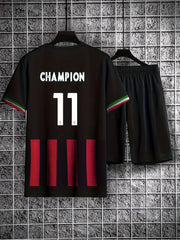 Men's No. 11 Football Training Set Short Sleeve Jersey Suit
