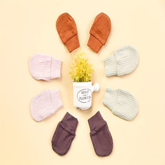 4pairs Baby Solid Anti scratch Elastic Gloves For All Seasons
