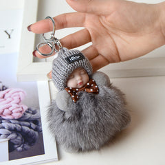 Faux Fur Fox Ball Doll Keychain Bag Accessory