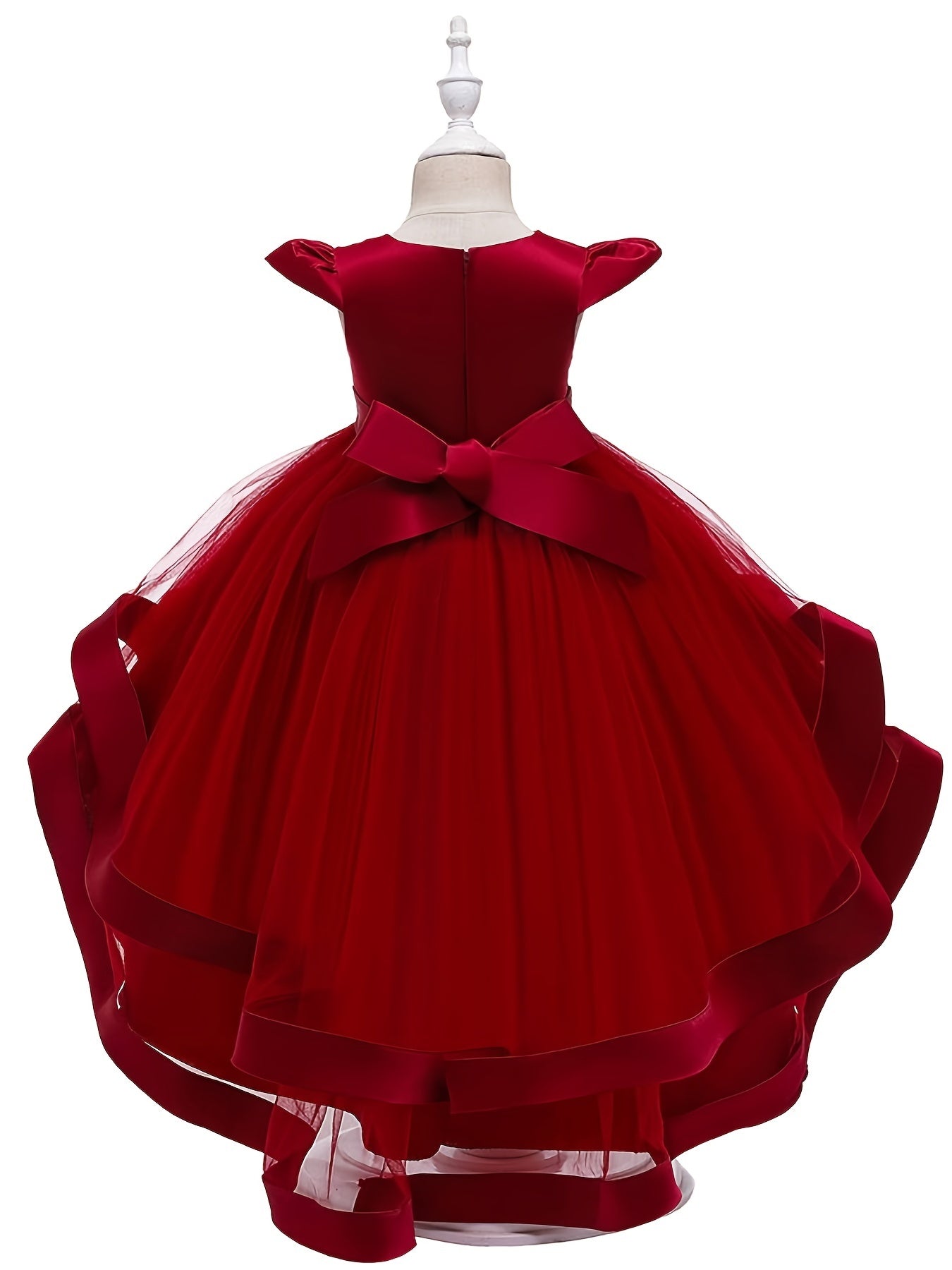 Sleeveless Princess Dress Ruffles Beads Flowers Embroidery Tulle Tutu