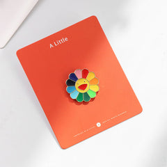 Girls Casual Rainbow Sunflower Pin Decorative Accessories