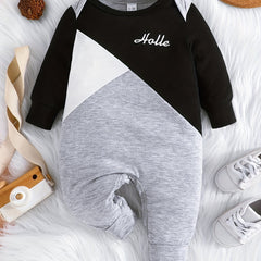 Newborn Contrast Romper Baby Long Sleeve Creeper