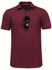 Men's Casual Solid Lapel Short Sleeve Shirt