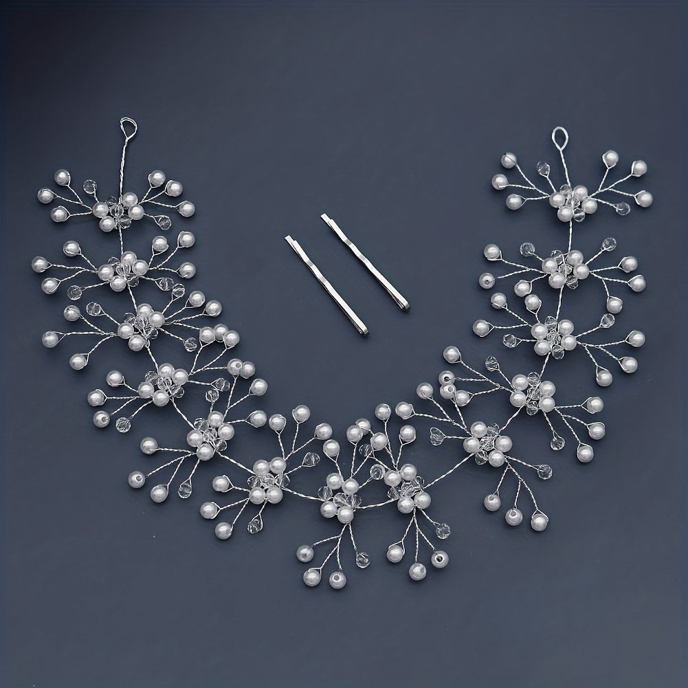 Crystal Head Piece Hairband with Bobby Pin Wedding Bridal Bridesmaid
