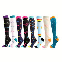 Colorful Compression Socks for Women and Men - Ideal for Athletics