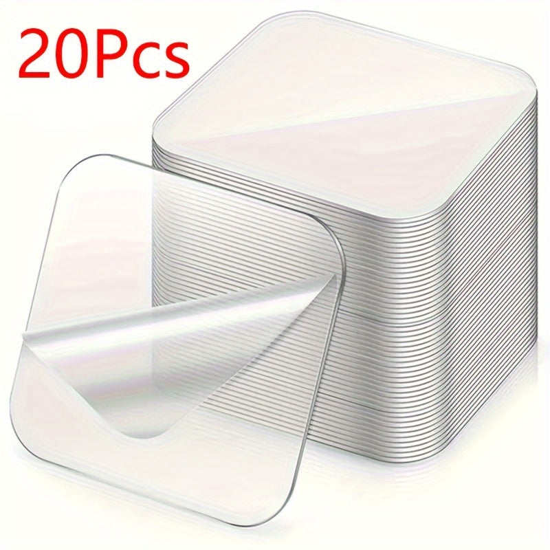 20pcs Reusable Double Sided Adhesive Tape Nano Transparent Wall Stickers