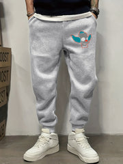 Cartoon Skull Pattern Men's Sweatpants Drawstring Jogger Pants