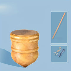 Solid Wooden Tops with Whips Fitness Ice Playing Hand Playing Wooden Toys