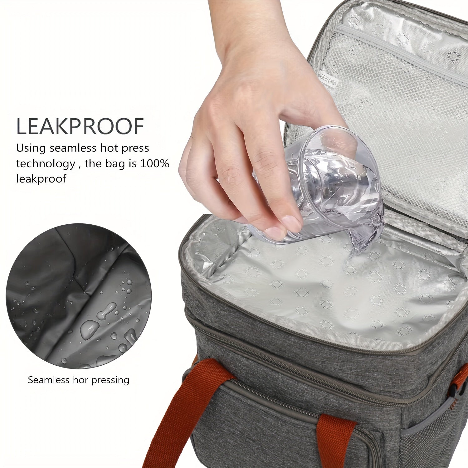 Insulated Lunch Bag Large Cooler Bag For Women Men Reusable Adjustable Strap