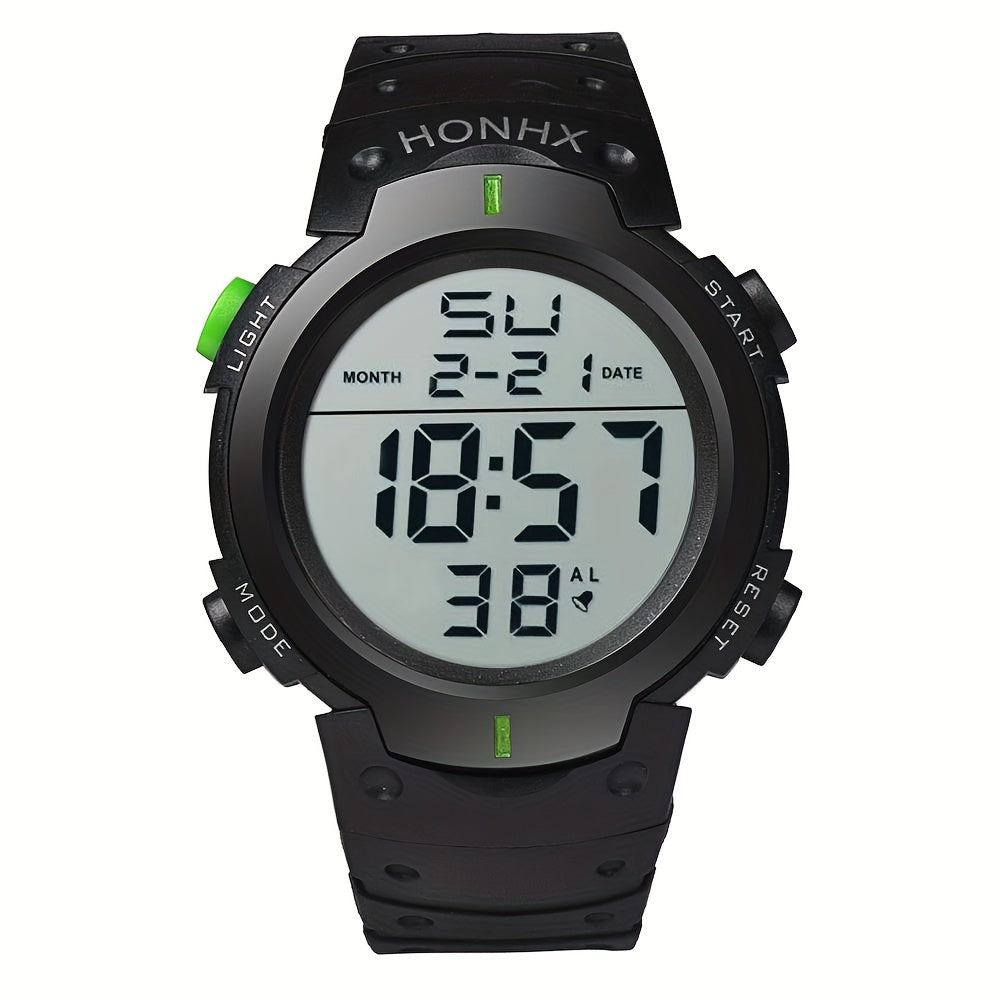 Teen Sports Watch w/Digital Display Alarm Stopwatch Light Mode PVC Band