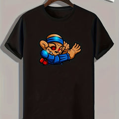 Cartoon Monkey Print Men's Graphic T shirt Casual Comfy Tees For Summer