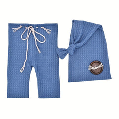 Newborn Knot Button Hat & Pants Set for Photography Props