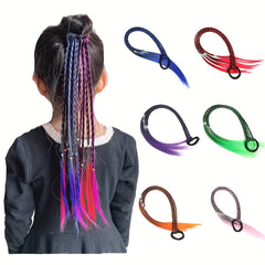 Girls Wig Braids Ponytail Wig Hair Extension Hair Tie