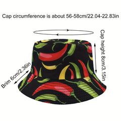Colorful Pepper Pattern Fisherman Hat Casual Sunscreen Bucket Hats