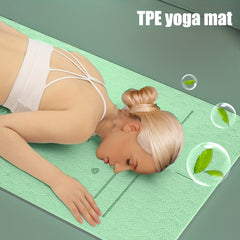 8mm Non-slip TPE Yoga Mat with Body Guide Line 183x72x0.31in
