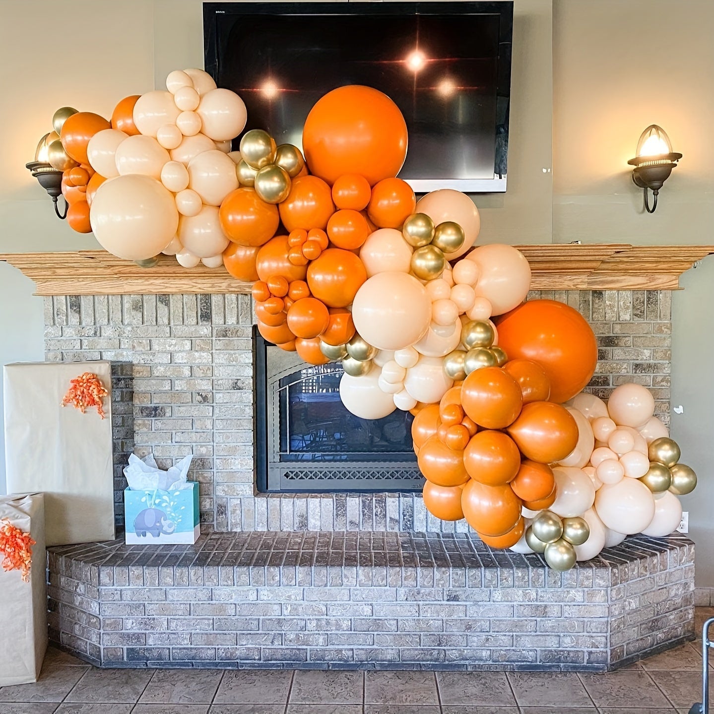 85pcs Orange Latex Balloon Garland Arch Set Party Decoration Supplies