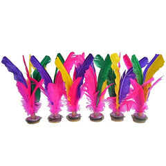 6pcs Colorful Feathers Kick Shuttlecock Chinese Jianzi For Outdoor Sports