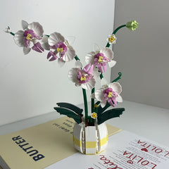 Orchid Building Block Phalaenopsis Bouquet Desktop Ornament Home Decoration