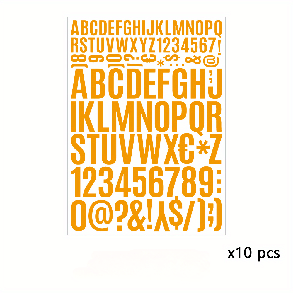 10pcs 2.54-5.08 cm Vinyl PVC Waterproof Self Adhesive Letter Stickers