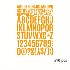 10pcs 2.54-5.08 cm Vinyl PVC Waterproof Self Adhesive Letter Stickers