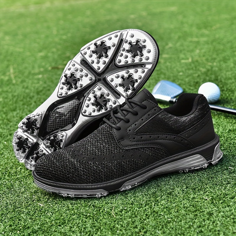 Men's Detachable 9 Spikes Golf Shoes Lace Up Sneakers