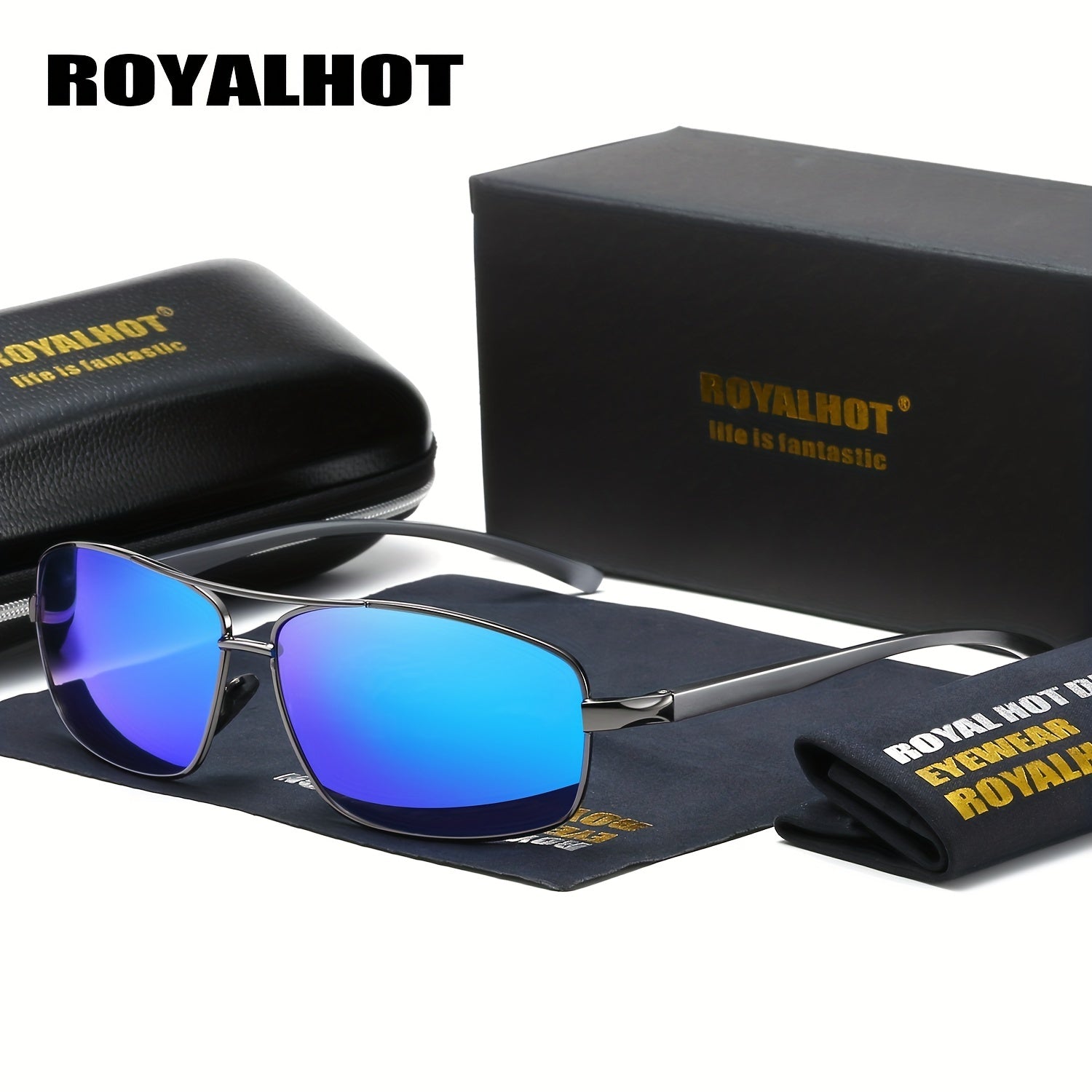 RoyalHot Polarized Sunglasses Rectangle Frame Driving Glasses